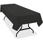 Tablemate Heavyweight Plastic Table Covers - 108 inch; x 54 inch; - 6 / Pack - Plastic - Black