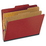 Oxford; Pressboard Classification Folders, Letter Size, 2 inch; Expansion, 65% Recycled, Scarlet, Box Of 10