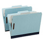 Oxford; Pressboard Partition Folders, Legal Size, 1 inch; Expansion, 1 Partition, 65% Recycled, Blue/Gray, Box Of 10