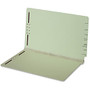 Pendaflex End Tab Pressboard Folder with Fastener - Legal - 8 1/2 inch; x 14 inch; Sheet Size - 2 inch; Expansion - 2 Fastener(s) - 2 inch; Fastener Capacity for Folder - 25 pt. Folder Thickness - Pressboard - Light Green - 25 / Box