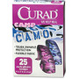 Curad Camo Fabric Adhesive Bandages - 0.75 inch; x 3 inch; - 24/Case - Camo Blue, Camo Pink