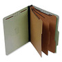 SJ Paper 3-Divider Classification Folders, Legal Size, 8 Fasteners, 60% Recycled, Green, Box Of 10
