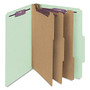 Smead; 3-Divider Classification Folders With SafeSHIELD; Coated Fasteners, Letter Size, 3 inch; Expansion, 60% Recycled, Gray/Green, Box Of 10