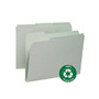 Smead; Pressboard Folder, 1 inch; Capacity, Letter Size, 1/3 Cut, 100% Recycled, Gray/Green, Box Of 25