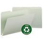 Smead; Pressboard Folder, 2 inch; Capacity, Legal Size, 1/3 Cut, 100% Recycled, Gray/Green, Box Of 25