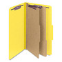 Smead; Top-Tab Classification Folders With SafeSHIELD; Coated Fasteners, Legal Size, 2 inch; Expansion, 50% Recycled, Yellow, Box Of 10