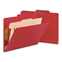 Smead; Top-Tab Color Classification Folders, Letter Size, 2 inch; Expansion, 1 Divider, Red, Box Of 10