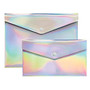 Divoga; Poly Snap Letter And Check Envelopes, 9 1/16 inch; x 12 1/4 inch;, Rainbow Foil, Pack Of 2