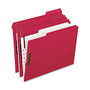 Oxford; 1/3-Cut Color Fasteners Folders, Letter Size, Red, Box Of 50