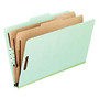 Pendaflex; Pressboard Classification Folders, 8 1/2 inch; x 11 inch;, Letter Size, 2 Dividers, 30% Recycled, Corona Green, Box Of 10