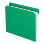 Pendaflex; Reinforced-Top File Folders, Straight Cut Tab, Letter Size, Bright Green, Box Of 100