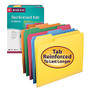 Smead; Color File Folders With Reinforced Tabs, Letter Size, 1/3 Cut, Assorted Colors, Box Of 100