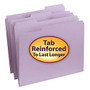 Smead; Color File Folders With Reinforced Tabs, Letter Size, 1/3 Cut, Lavender, Box Of 100