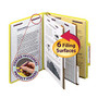 Smead; Pressboard Classification Folder With SafeSHIELD Fastener, 2 Dividers, Letter Size, 50% Recycled, Yellow