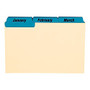 Oxford; Manila Card Guides With Laminate Tabs, Monthly, 4 inch; x 6 inch;, Manila; Blue Tabs