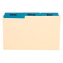 Oxford; Manila Card Guides With Laminate Tabs, Monthly, 5 inch; x 8 inch;, Manila; Blue Tabs