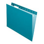 Office Wagon; Brand 2-Tone Hanging File Folders, 1/5 Cut, 8 1/2 inch; x 11 inch;, Letter Size, Teal, Box Of 25