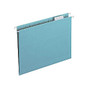 Smead Colored Hanging Folders with Tabs - Letter - 8 1/2 inch; x 11 inch; Sheet Size - 1/3 Tab Cut - Assorted Position Tab Location - Aqua - Recycled - 25 / Box