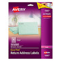 Avery; Easy Peel; Clear Laser Return Address Labels, 1/2 inch; x 1 3/4 inch;, Pack Of 800