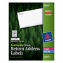 Avery; Easy Peel; EcoFriendly 100% Recycled White Inkjet/Laser Return Address Labels, 1/2 inch; x 1 3/4 inch;, Pack Of 2,000