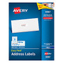 Avery; White Inkjet Address Labels, 1 inch; x 2 5/8 inch;, Box Of 3,000