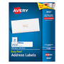 Avery; White Inkjet Address Labels, 1 inch; x 4 inch;, Box Of 2000