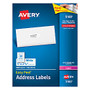 Avery; White Laser Address Labels, 1 inch; x 2 5/8 inch;, Box Of 3,000