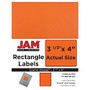 JAM Paper; Mailing Address Labels, 4 inch; x 3 5/16 inch;, Astrobright Cosmic Orange, Pack Of 120