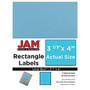 JAM Paper; Mailing Address Labels, 4 inch; x 3 5/16 inch;, Astrobright Lunar Blue, Pack Of 120