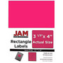 JAM Paper; Mailing Address Labels, 4 inch; x 3 5/16 inch;, Neon Pink, Pack Of 120