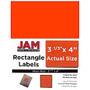 JAM Paper; Mailing Address Labels, 4 inch; x 3 5/16 inch;, Neon Red, Pack Of 120