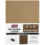 JAM Paper; Rectangular Mailing Address Labels, 2 inch; x 4 inch;, Brown Kraft, Pack Of 120
