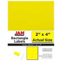 JAM Paper; Rectangular Mailing Address Labels, 2 inch; x 4 inch;, Solar Yellow, Pack Of 120