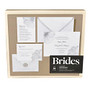 BRIDES; Foil Invitation Kit, Metallic Flower, Silver/White, 5 inch; x 7 inch;, Pack Of 30