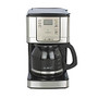 Mr. Coffee 12-Cup Programmable Coffeemaker, Black/Brushed Stainless Steel
