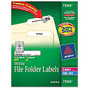 Avery; TrueBlock; Color Permanent Inkjet/Laser File Folder Labels, 2/3 inch; x 3 7/16 inch;, White, Box Of 1,800 + Bonus 20% More Labels