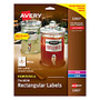 Avery; Removable Durable Rectangle Labels, 3 1/2 inch; x 4 3/4 inch;, White, Pack Of 32