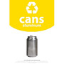 Recycle Across America Aluminum Cans Standardized Recycling Labels, 10 inch; x 7 inch;, Yellow