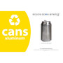Recycle Across America Aluminum Cans Standardized Recycling Labels, 5 1/2 inch; x 8 1/2 inch;, Yellow