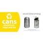 Recycle Across America Aluminum, Steel And Tin Cans Standardized Recycling Labels, 4 inch; x 9 inch;, Yellow