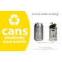 Recycle Across America Aluminum, Steel And Tin Cans Standardized Recycling Labels, 5 1/2 inch; x 8 1/2 inch;, Yellow