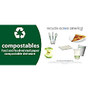 Recycle Across America Compostables Standardized Recycling Labels, 4 inch; x 9 inch;, Dark Green