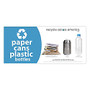 Recycle Across America Paper, Cans And Plastic Standardized Recycling Label, 4 inch; x 9 inch;, Light Blue
