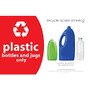 Recycle Across America Plastics Standardized Recycling Label, 5 1/2 inch; x 8 1/2 inch;, Red