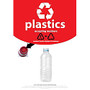 Recycle Across America Plastics With Number Standardized Recycling Label, 10 inch; x 7 inch;, Red
