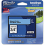 Brother TZe541 Black on Blue Label Tape - Permanent Adhesive - 0.70 inch; Width x 26.25 ft Length - Thermal Transfer - Blue, Black - 1 Each