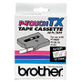 Brother; TX-1351 White-On-Clear Tape, 0.5 inch; x 50'