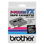 Brother; TX-3351 White-On-Black Tape, 0.5 inch; x 50'