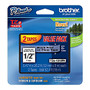 Brother; TZe-1312-PK Black-On-Clear Tapes, 0.5 inch; x 26.2', Pack Of 2