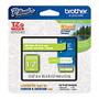 Brother; TZe-MQG35 White-On-Lime Green Tape, 0.5 inch; x 196.8 inch;